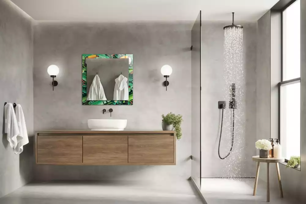 Oglindă dreptunghiulară decorativă de perete Tucanii părăsesc jungla