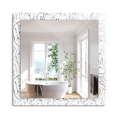 Oglindă dreptunghiulară cu decor schiță siluetă feminină