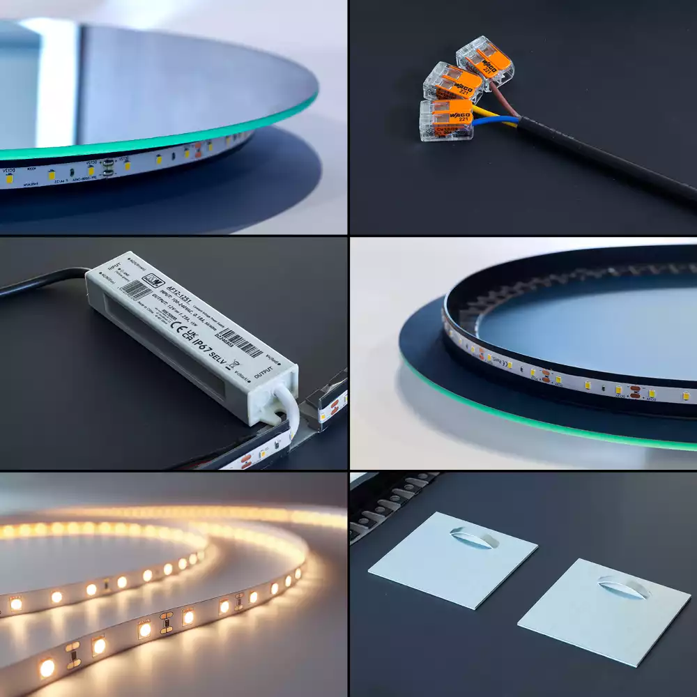 Oglindă arcadă cu iluminare LED
