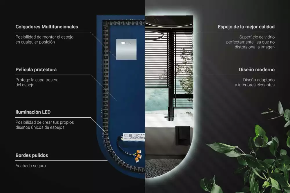 Oglindă arcadă cu iluminare LED