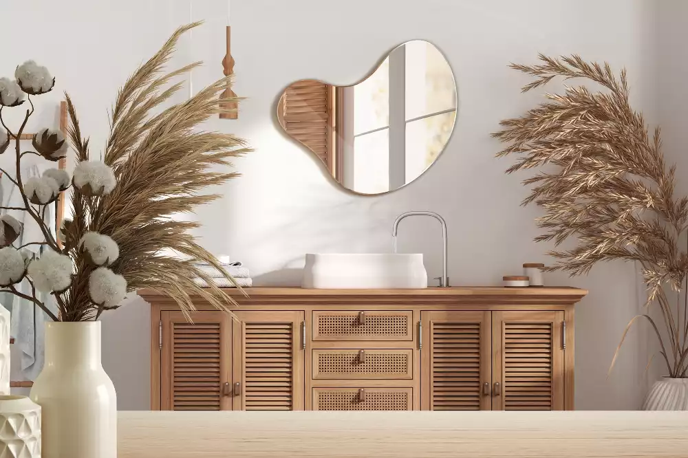 Oglindă decorativă suspendată cu formă organică