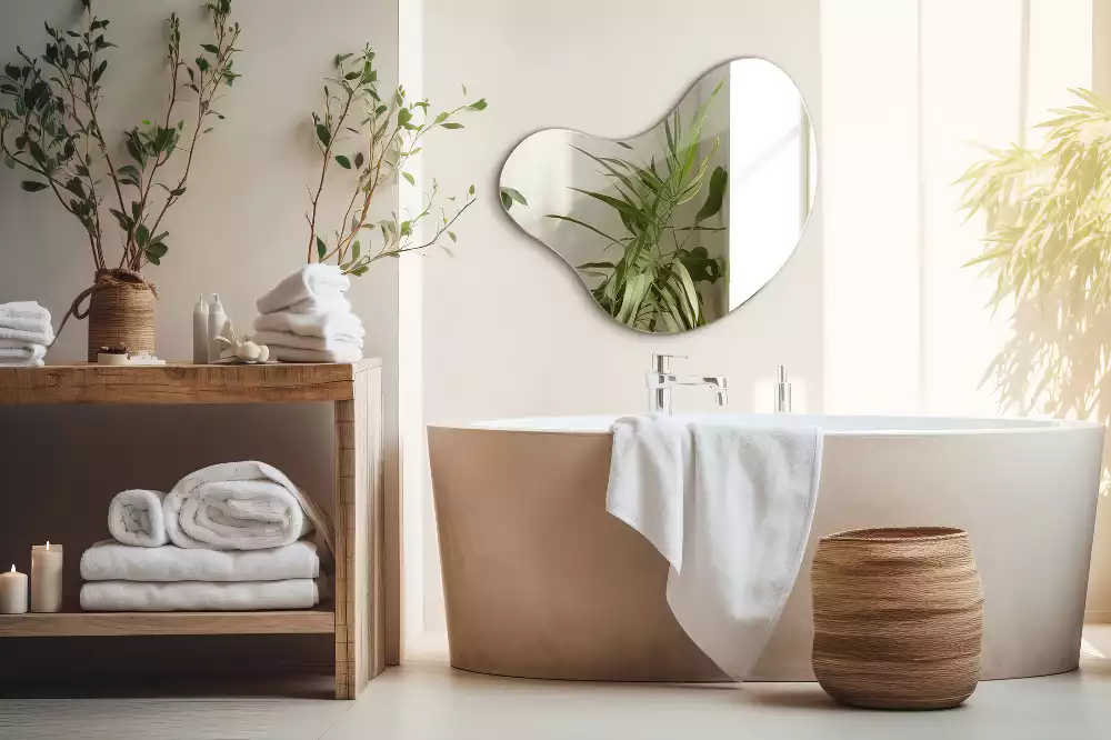 Oglindă decorativă suspendată cu formă organică
