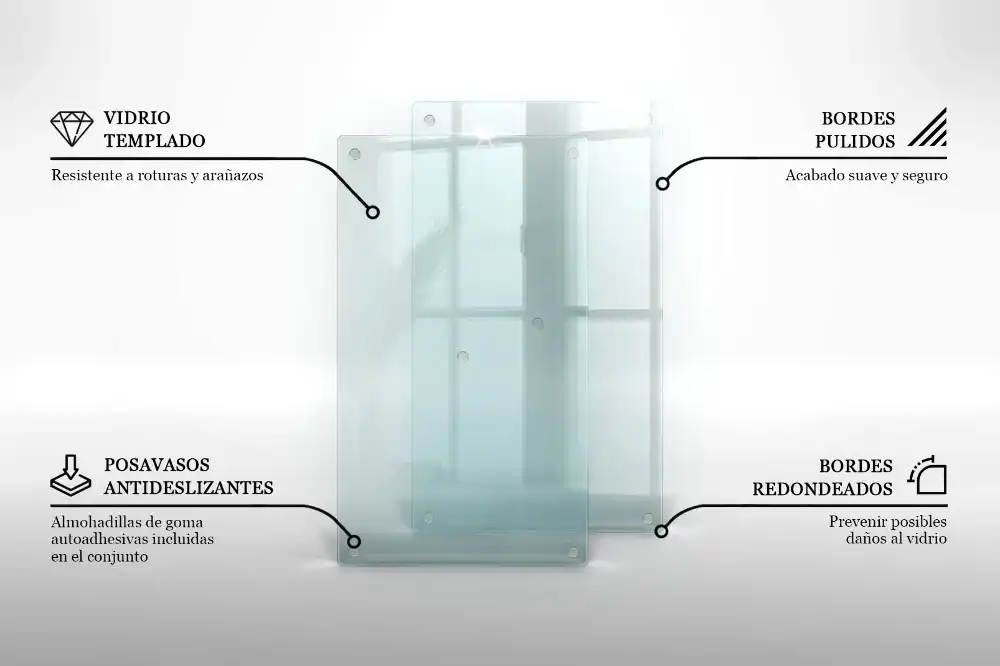Placă dublă de protecție pentru plită din sticlă transparentă