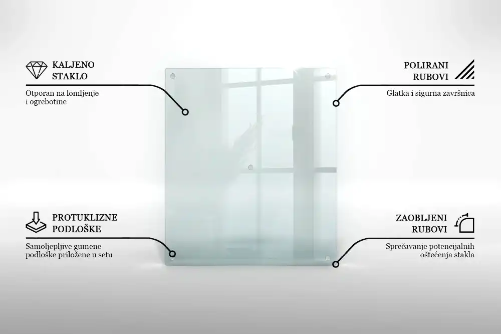 Placă de protecție din sticlă transparentă pentru aragaz, formă dreptunghiulară