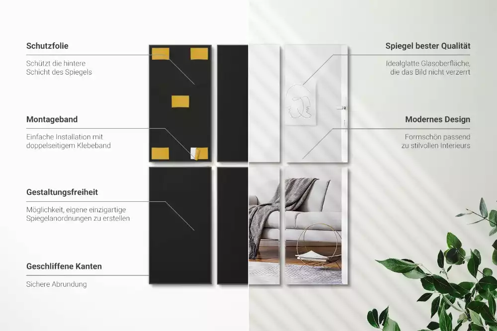 Faianță minimalistă tip oglindă dreptunghiulară