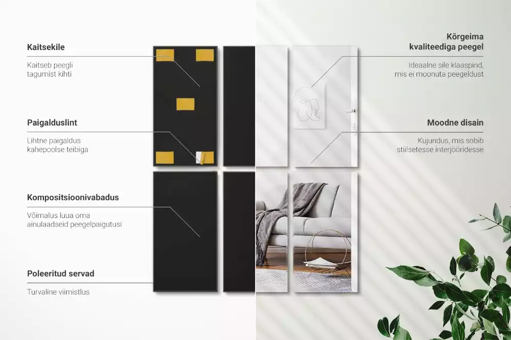 Faianță minimalistă tip oglindă dreptunghiulară