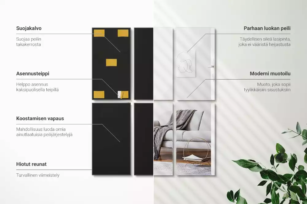 Faianță minimalistă tip oglindă dreptunghiulară