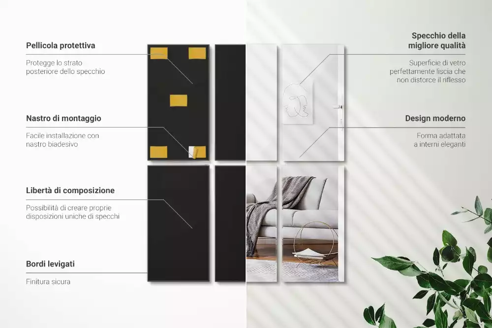 Faianță minimalistă tip oglindă dreptunghiulară