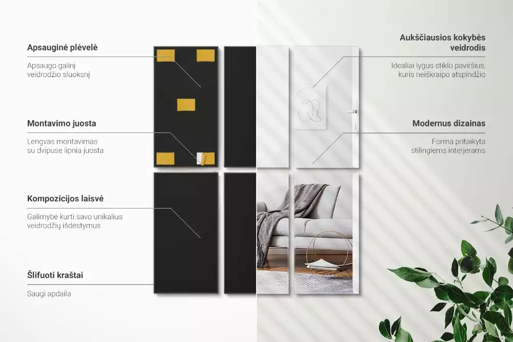 Faianță minimalistă tip oglindă dreptunghiulară