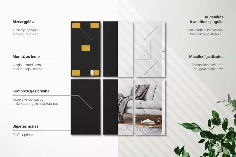 Faianță minimalistă tip oglindă dreptunghiulară
