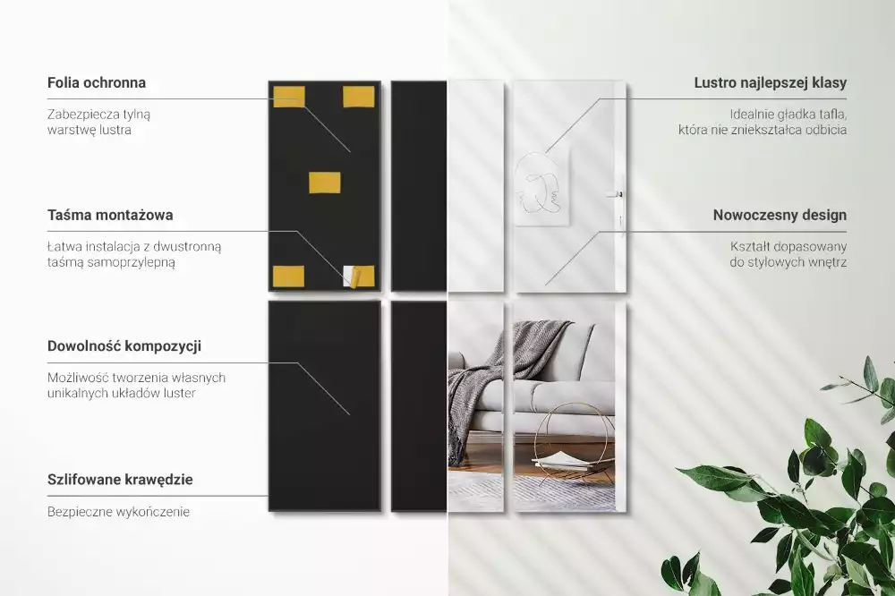 Faianță minimalistă tip oglindă dreptunghiulară