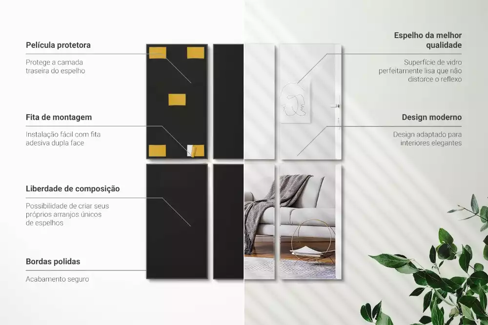 Faianță minimalistă tip oglindă dreptunghiulară