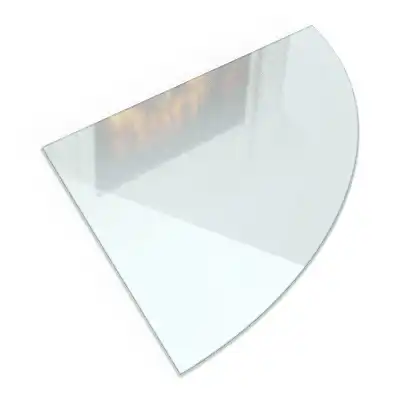 Placă de protecție sfert de cerc din sticlă mată pentru sobă
