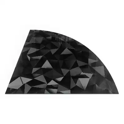 Placă de sticlă pentru șemineu sfert de cerc cu geometrie tridimensională