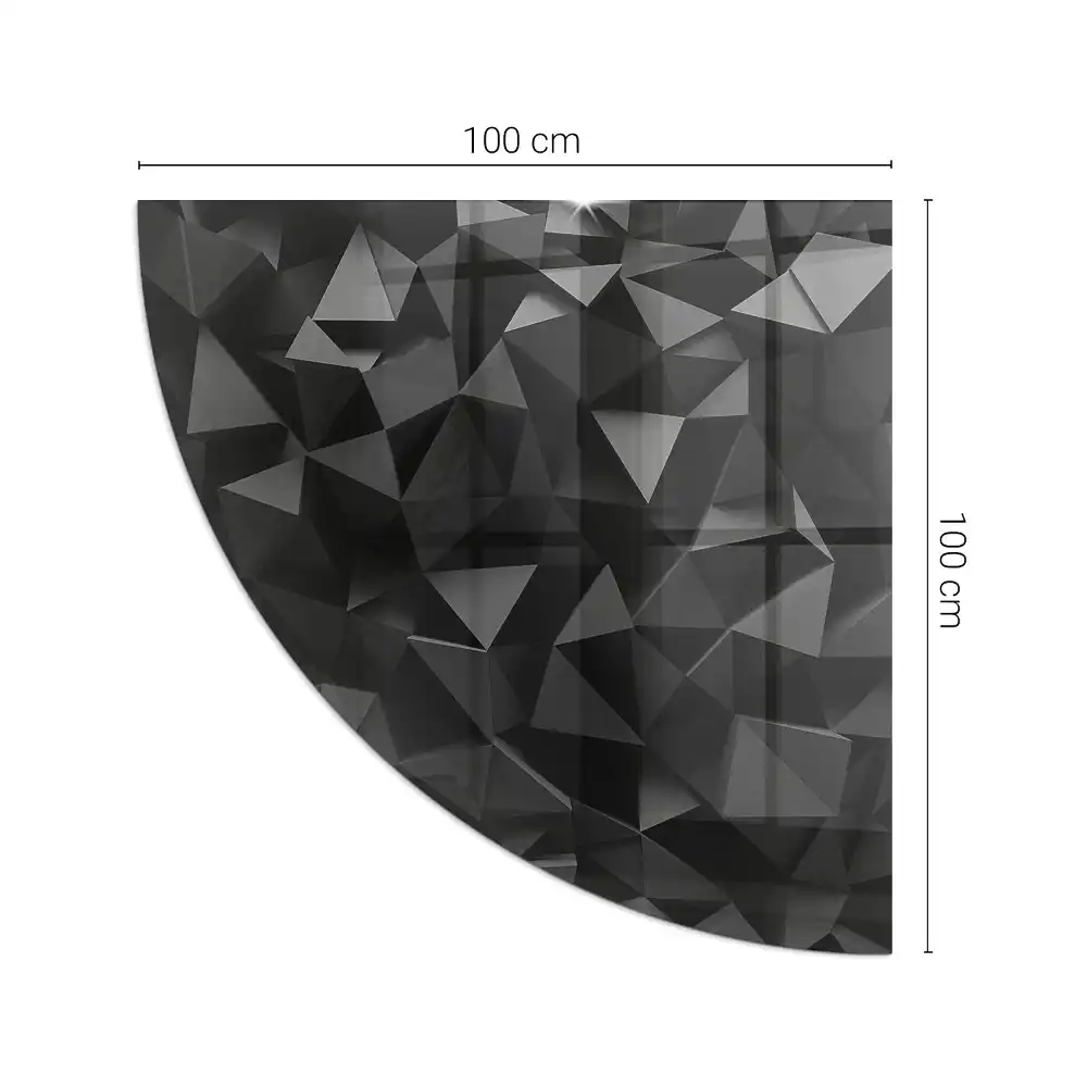 Placă de sticlă pentru șemineu sfert de cerc cu geometrie tridimensională