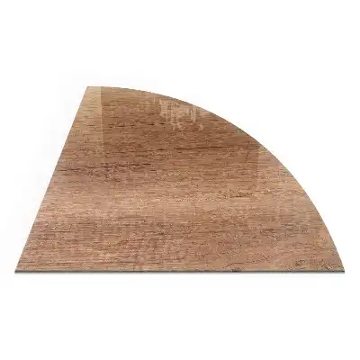 Protecție sub sobă sfert de cerc cu aspect de lemn natural