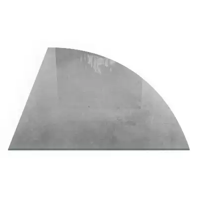 Placă de protecție din sticlă securizată sub sobă, formă sfert de cerc, model cu textură de beton