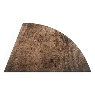 Placă din sticlă pentru șemineu sfert de cerc cu model natural de lemn