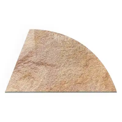 Placă de protecție sfert de cerc sub sobă cu aspect de piatră naturală
