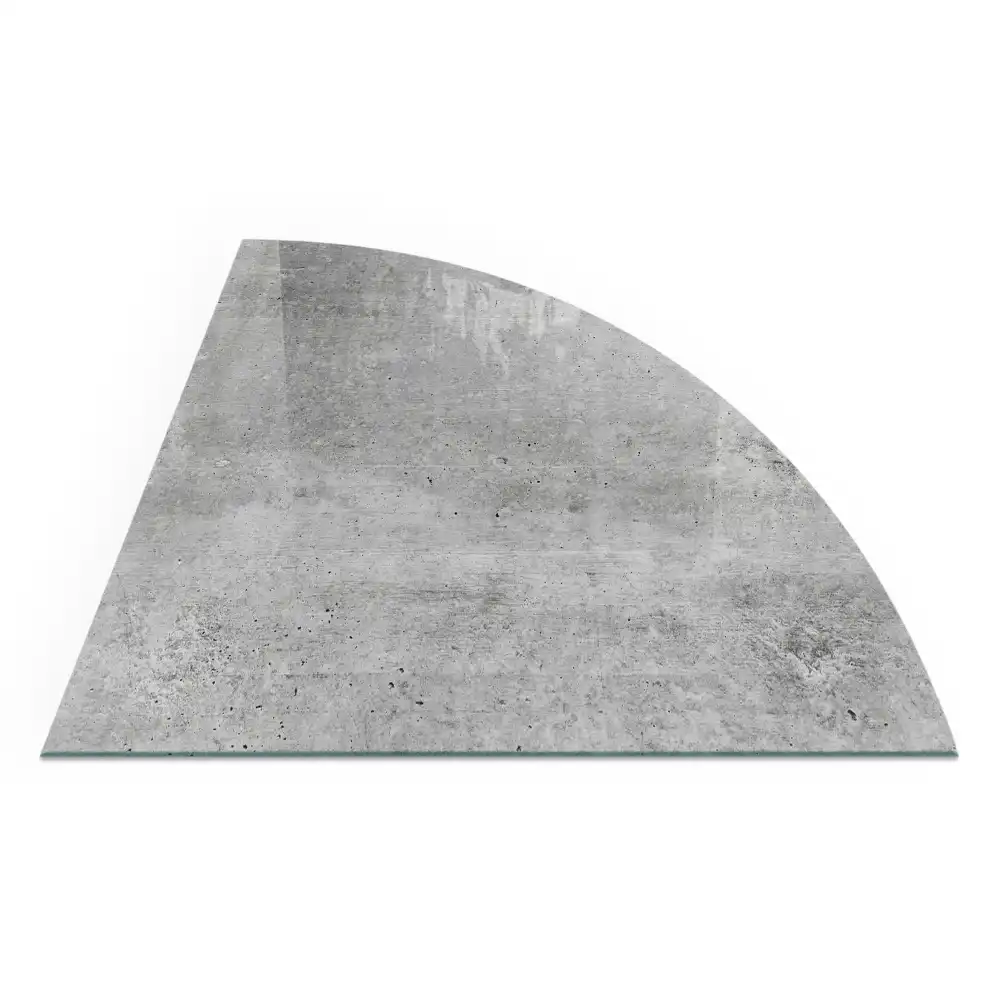 Protecție sfert de cerc sub sobă cu textură de beton brut