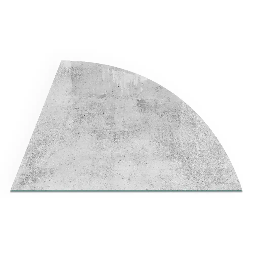 Protecție sub sobă sfert de cerc cu textură de beton brut