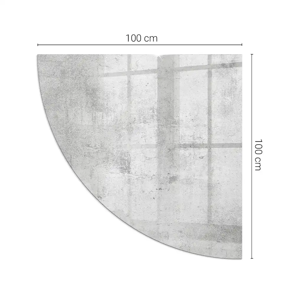 Protecție sub sobă sfert de cerc cu textură de beton brut