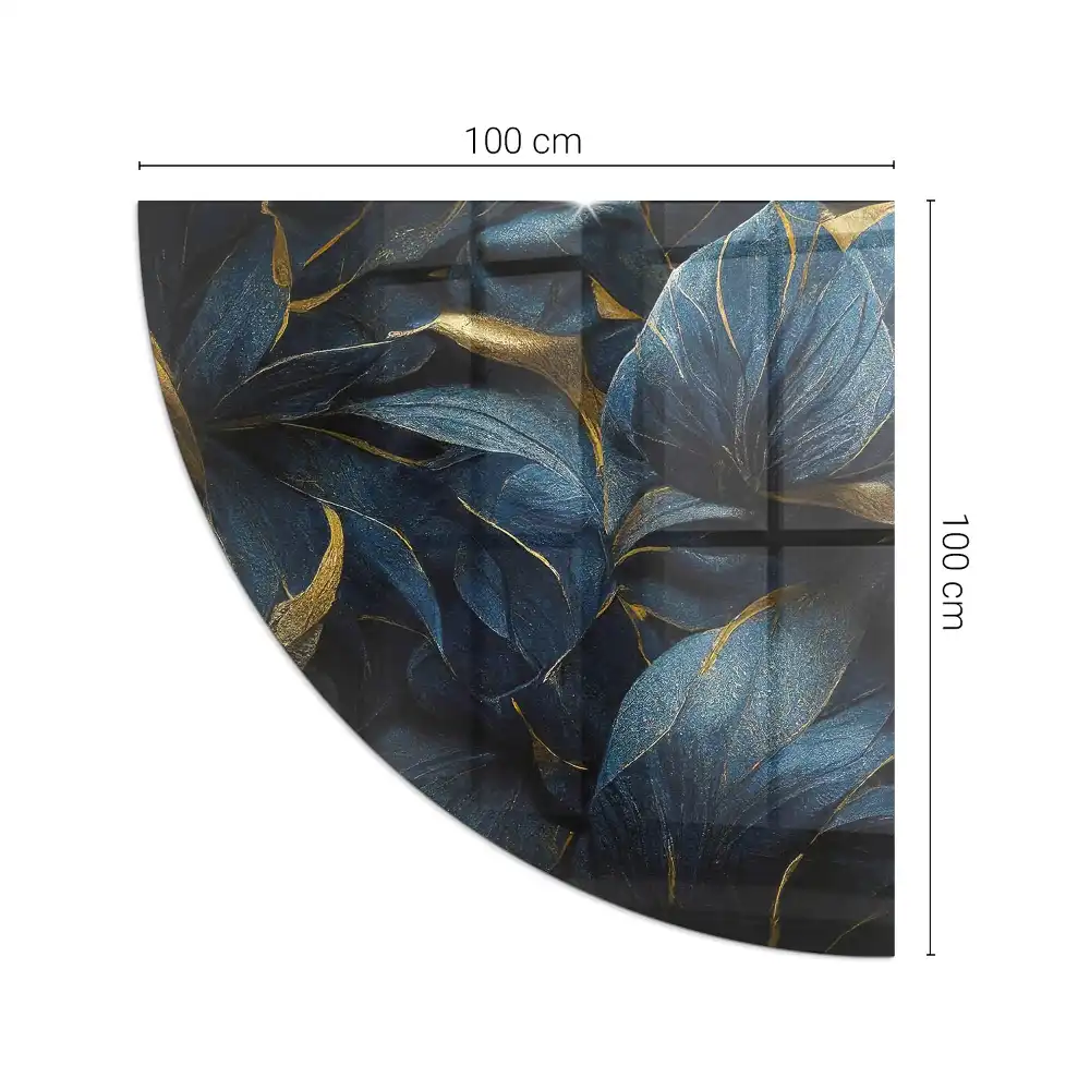 Placă de protecție din sticlă securizată sub sobă cu model elegant de frunze