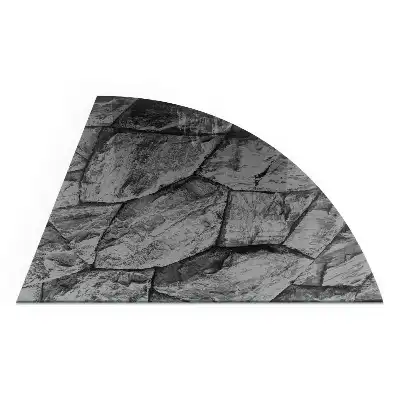 Placă de protecție din sticlă securizată sub sobă formă sfert de cerc model piatră naturală