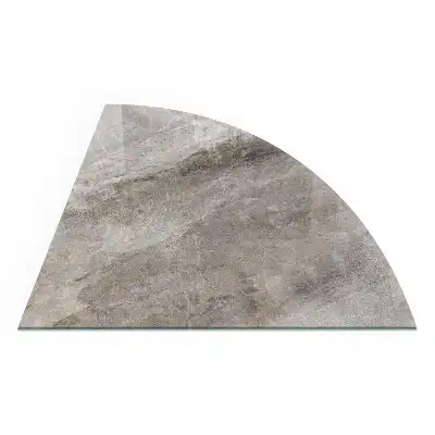 Placă de sticlă pentru șemineu sfert de cerc cu model natural de piatră