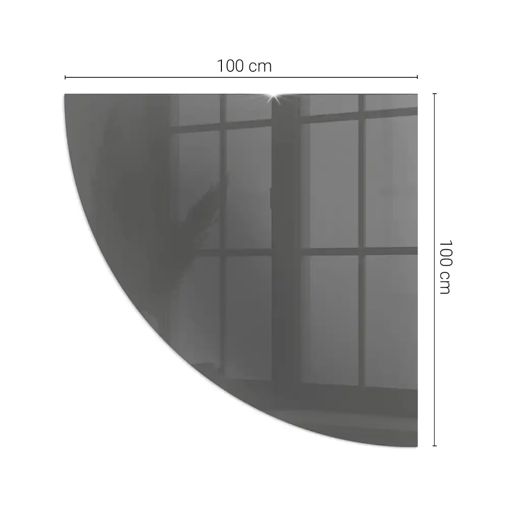 Placă de protecție din sticlă securizată tip sfert de cerc pentru sobă culoare maro-gri