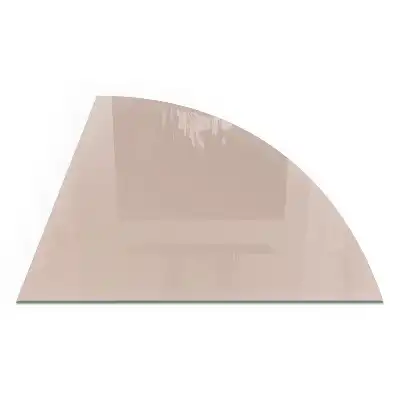 Placă de protecție din sticlă securizată sub sobă în formă de sfert de cerc maro deschis