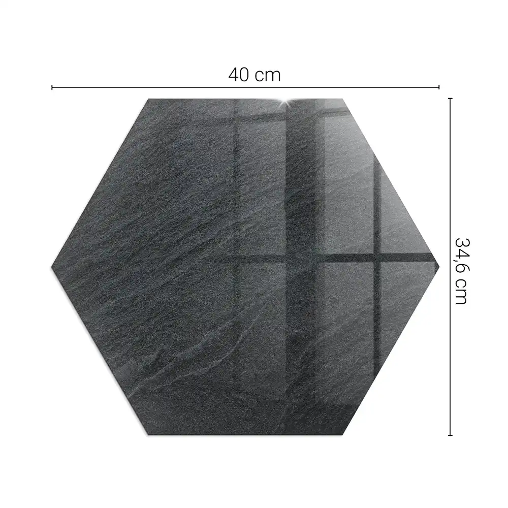 Placă de protecție hexagonală pentru șemineu cu textură de piatră naturală