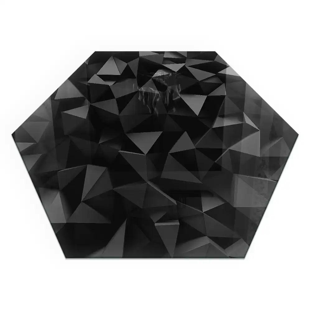 Placă de protecție pentru sobă cu design hexagonal și geometrie tridimensională
