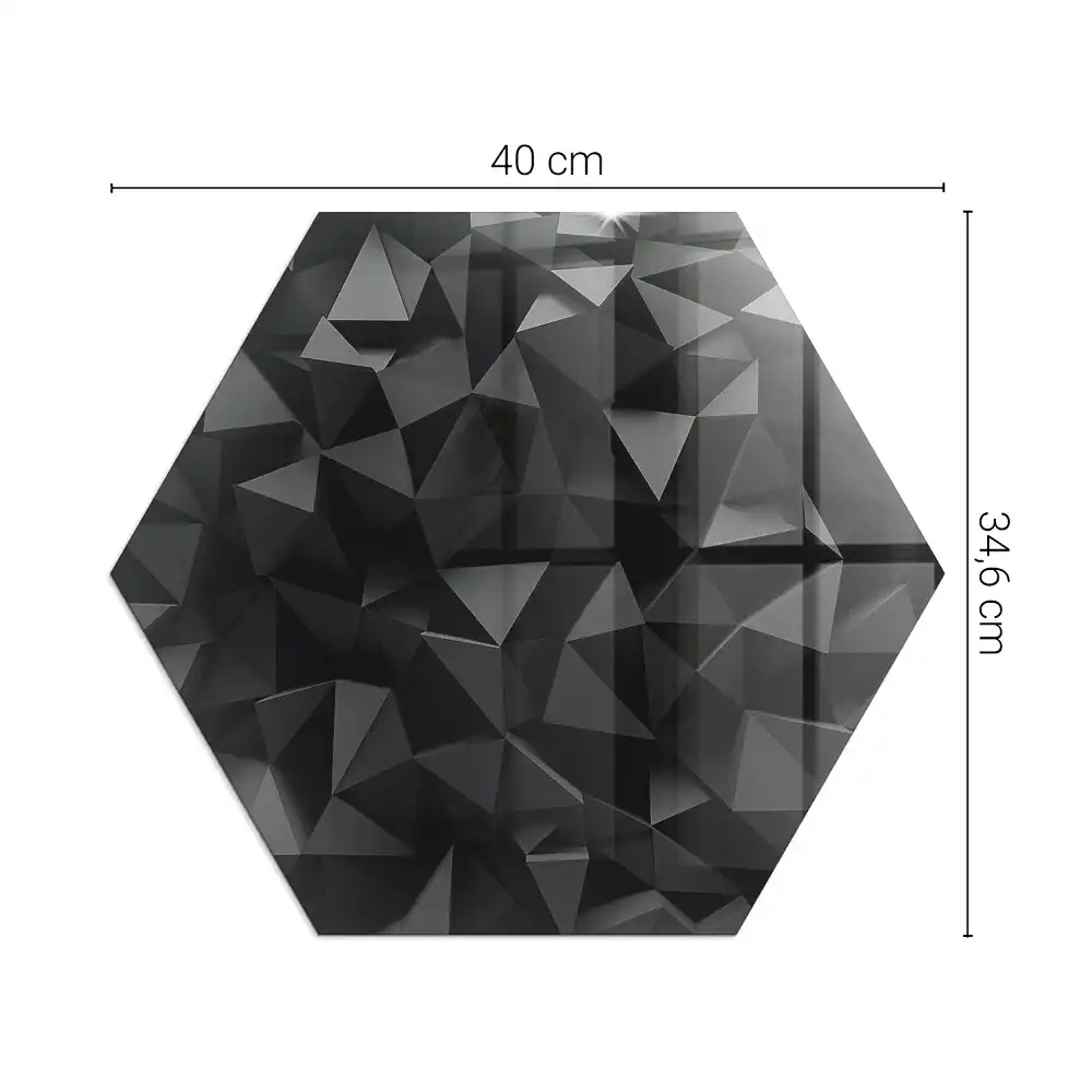 Placă de protecție pentru sobă cu design hexagonal și geometrie tridimensională