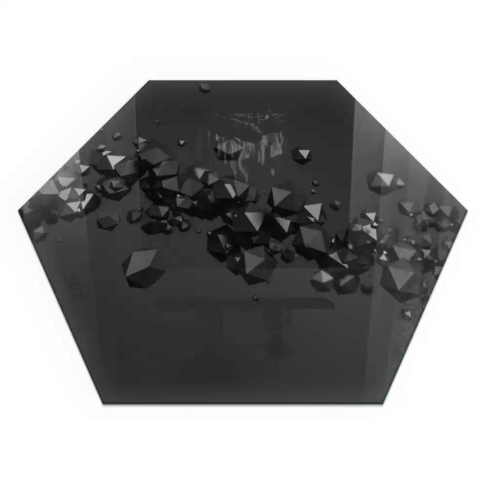 Protecție hexagonală sub sobă cu model abstract nor de solide