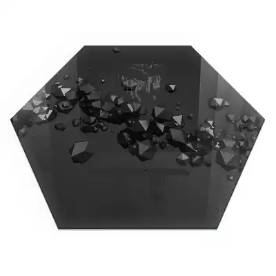 Protecție hexagonală sub sobă cu model abstract nor de solide
