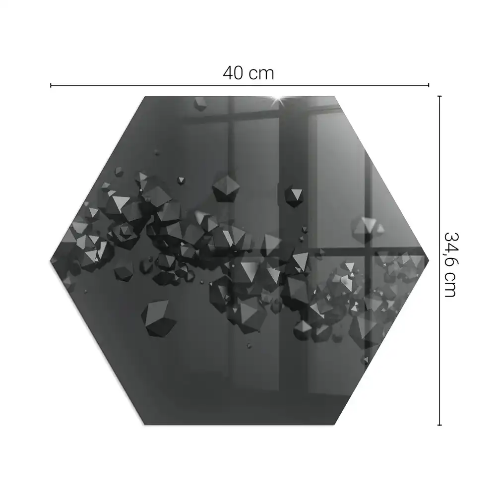 Protecție hexagonală sub sobă cu model abstract nor de solide
