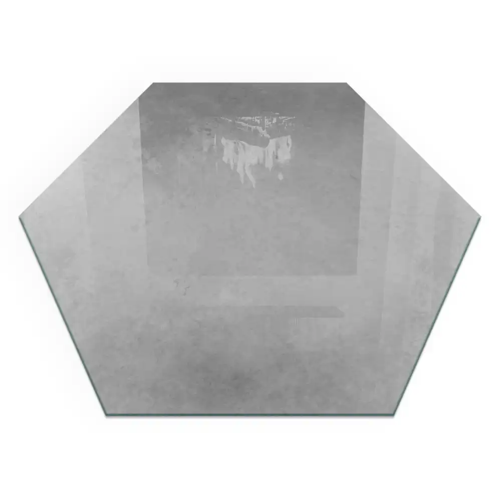 Placă de protecție hexagonală pentru sobă cu aspect de beton