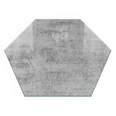 Placă de protecție pentru șemineu cu formă hexagonală și textură abstractă