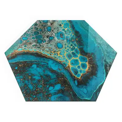 Placă de protecție hexagonală pentru sobă cu model abstract organic