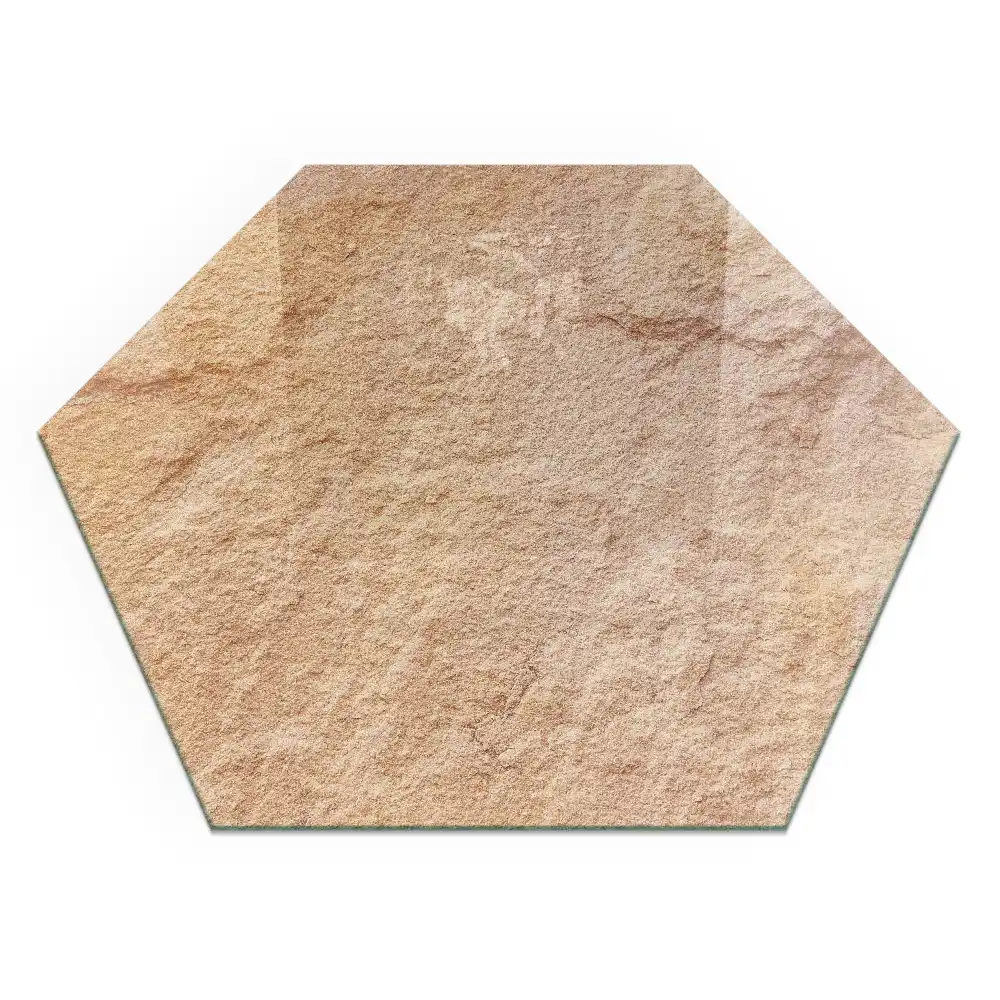 Placă de protecție hexagonală pentru șemineu cu textură de piatră naturală