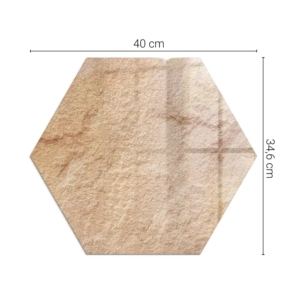 Placă de protecție hexagonală pentru șemineu cu textură de piatră naturală