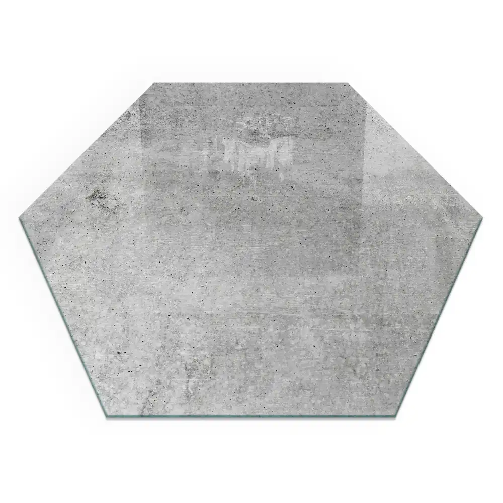 Placă de protecție hexagonală pentru șemineu cu aspect de beton brut