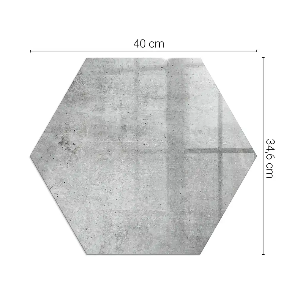 Placă de protecție hexagonală pentru șemineu cu aspect de beton brut