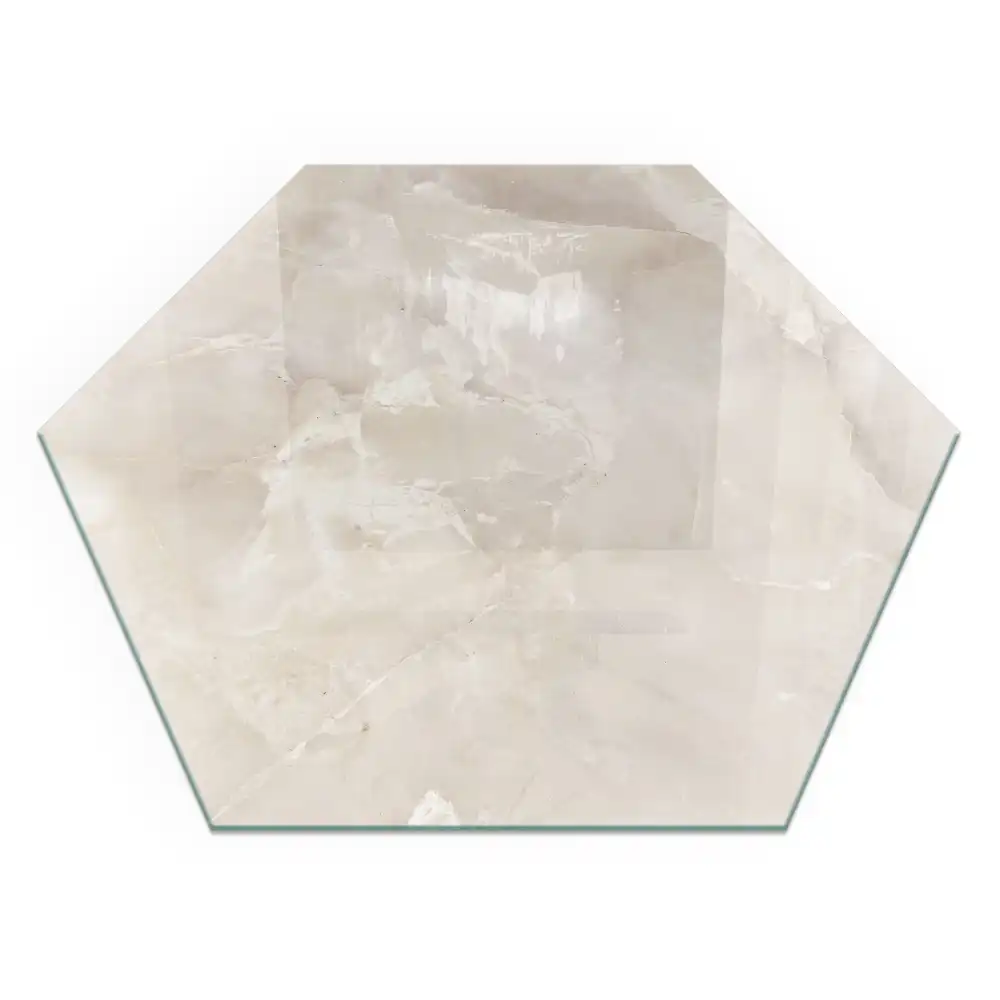 Protecție hexagonală pentru sobă cu aspect de marmură naturală