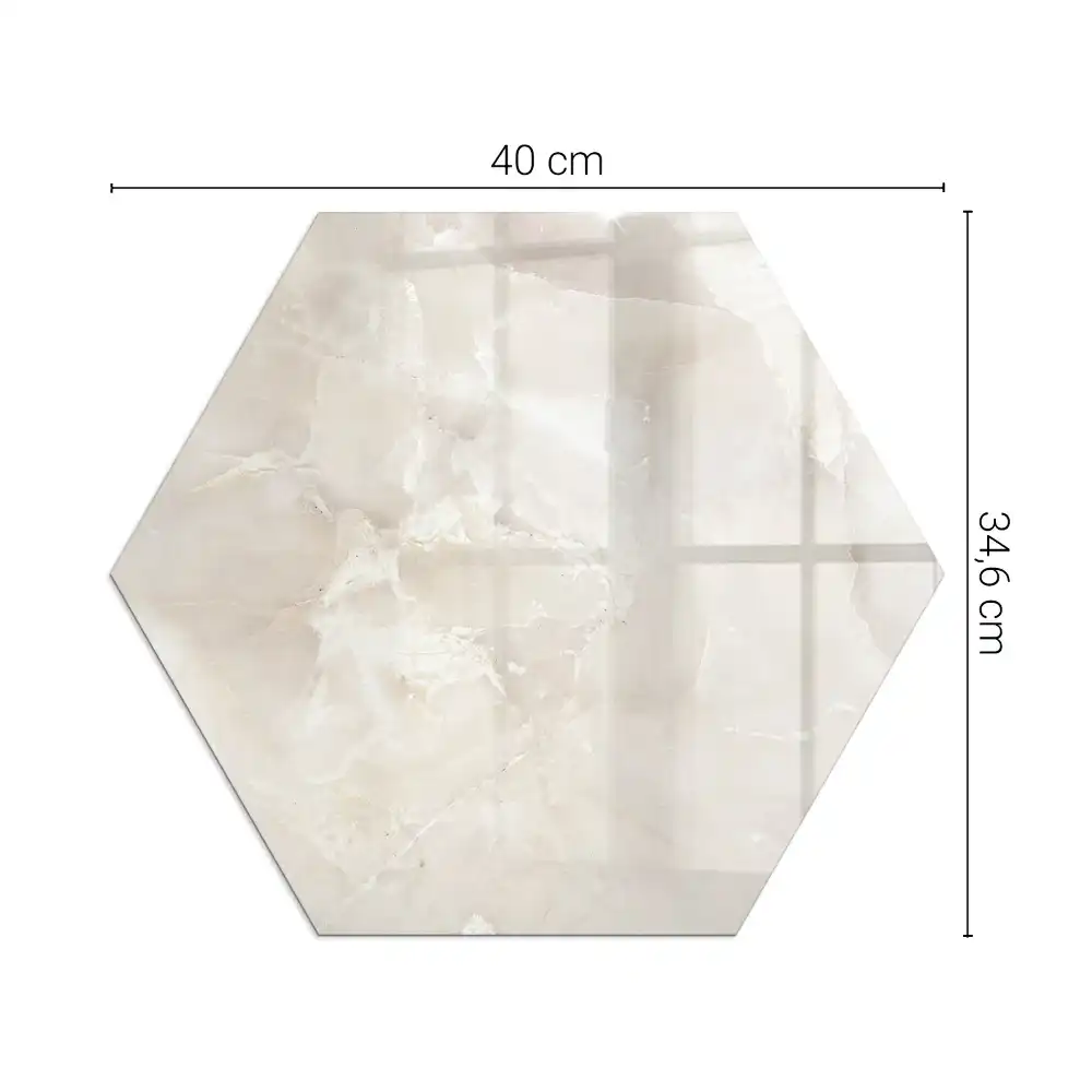 Protecție hexagonală pentru sobă cu aspect de marmură naturală