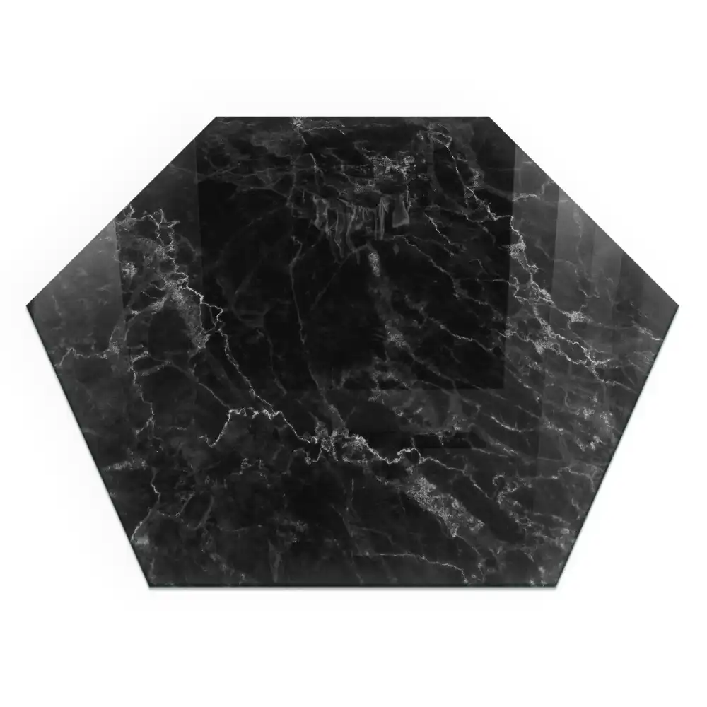Placă de protecție hexagonală pentru sobă cu model de marmură