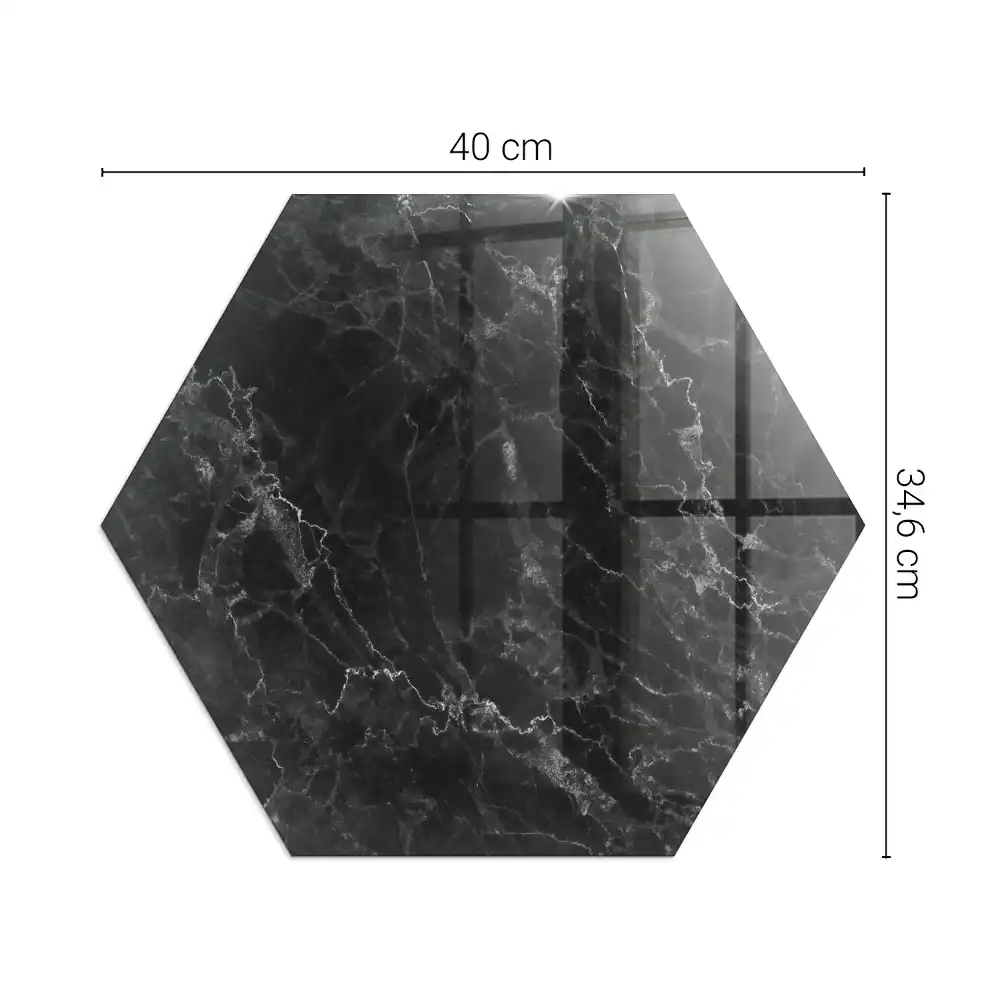 Placă de protecție hexagonală pentru sobă cu model de marmură