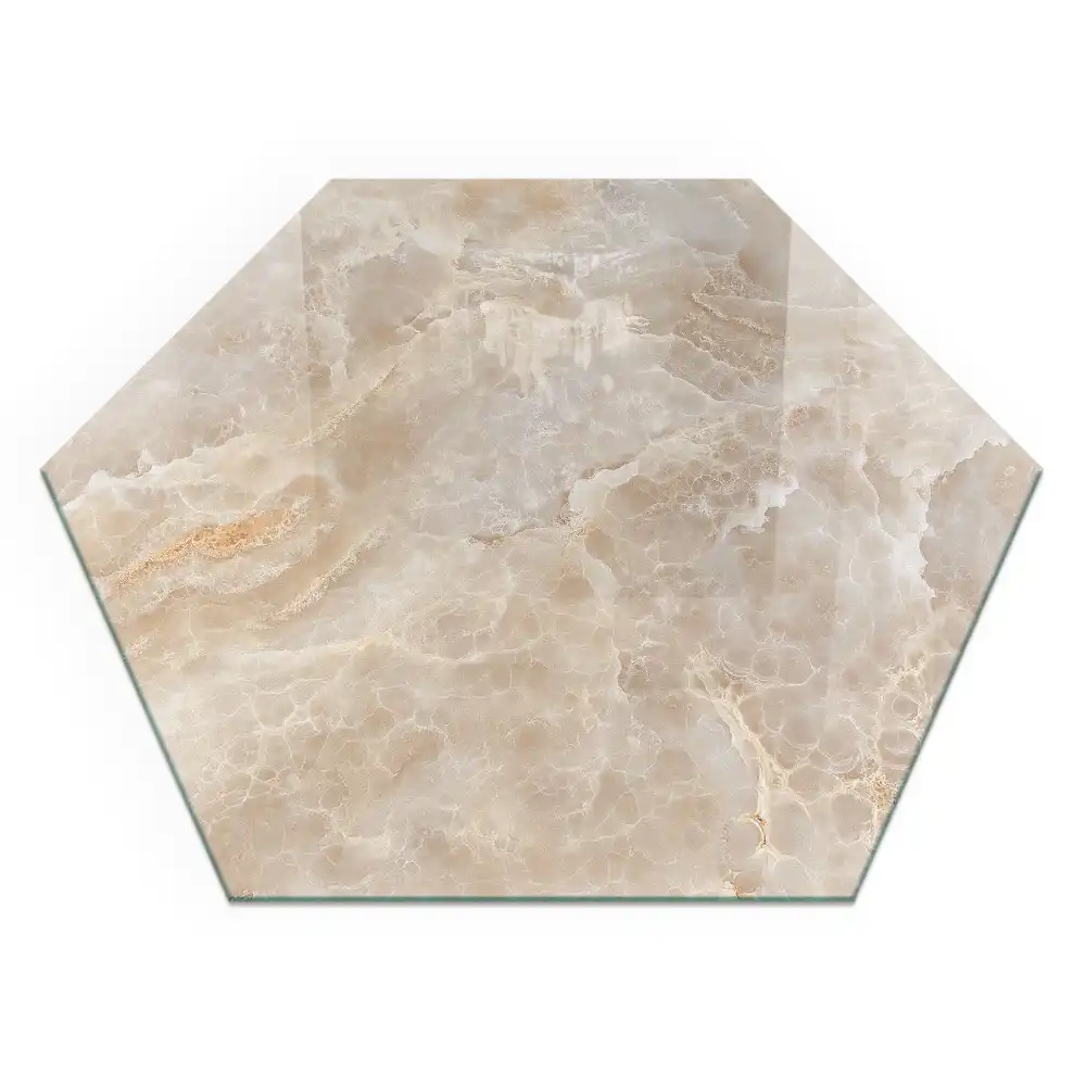 Placă de protecție pentru șemineu hexagonală cu aspect de piatră naturală