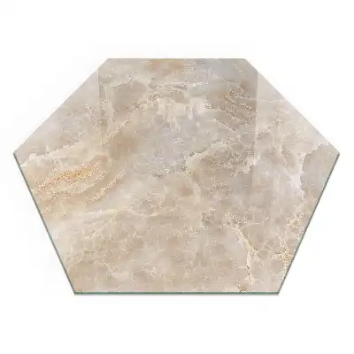 Placă de protecție pentru șemineu hexagonală cu aspect de piatră naturală